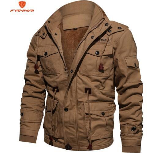 Winter Jacket Men Thick Warm Mens Parka Jacket Winter Fleece Multi-pocket Casual Army Jacket Men Plus Size Hooded Coat