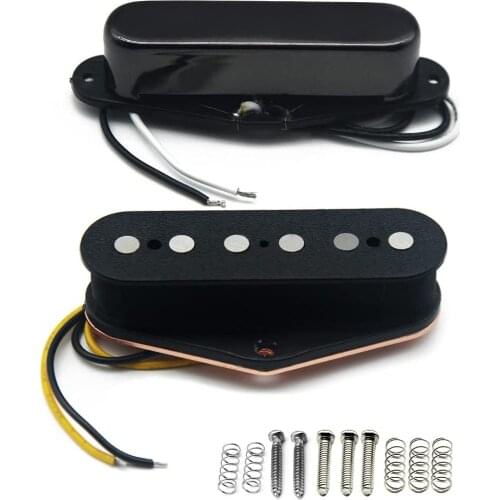 Alnico 5 Guitar Pickups Tele Bridge Pickup w/Neck Pickup (Black) Fit Telecast Pickups Part