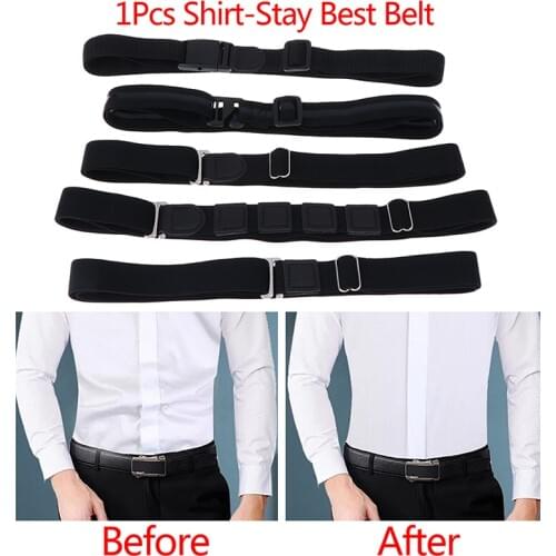 1pcs Belts Available Easy Shirt Stay Adjustable Belt Non-slip Wrinkle-Proof Shirt Holder Straps Locking Belt Holder