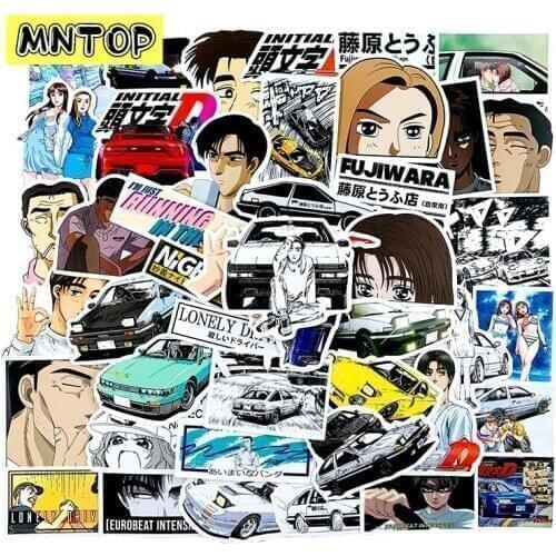 10/30/50Pcs/set Classic Racing Anime Initial D Waterproof Stickers For Skateboards Motorcycle Childrens Toy Computer Notebook