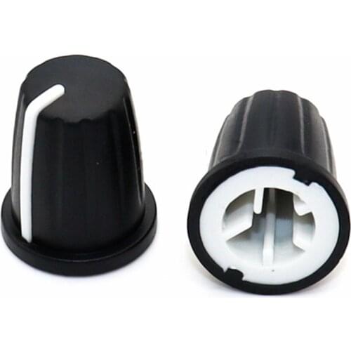 10 Pieces Rubber Half Shaft Knob Diameter 16.5mm Height 19mm Soft Rubber Potentiometer Knob 90 Degree D-Shaped Inner Hole 6mm