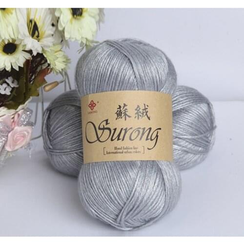100g/ball Reflective Yarn Silk Cotton Crochet Yarn Coarse Wool Yarn DIY Hand Knitted Scarf Sweater Cardigan