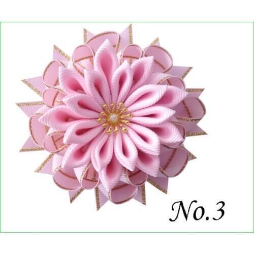 16 BLESSING Girl 3.5" Golden Birds Nest Hair Bow Elastic Flower Hair Band Baby