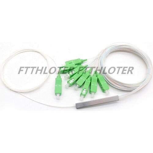 1x8 SC APC Fiber Optic PLC Splitter Steel Tube Cable 8 Way Optical PLC Splitter 10pcs