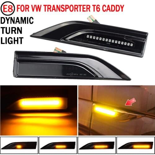 2PCS Dynamic Blinker Indicator Side Marker Turn Signal Light for VW Transporter T5 T6 Multivan Caddy LED Sequential Lamp