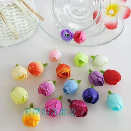 Hot 20 pcs Silk Mini Small Tea Bud Artificial Flower For Wedding Home Decoration Handmade Flores Hat Accessories Craft Flower
