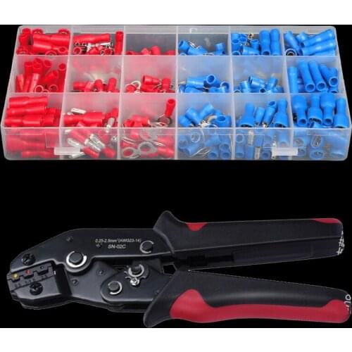 360pcs Terminal Crimping Pliers Set Cold Pressing Insulated Wiring Terminal Assorted Crimp Connector 0.5-1.0mm2 / 1.5-2.5mm2