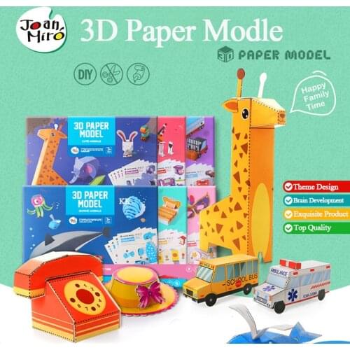 Children Enlightenment 3D DIY Paper Model Handmade Material Animal Ocean Accessories Kitchen Car Origami Game Educational Toy