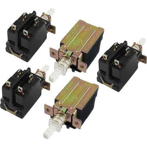 5 Pcs 4 Pin DPST Spring Loaded Locking Push Button Switch 8A 250V AC KDC-A04-2