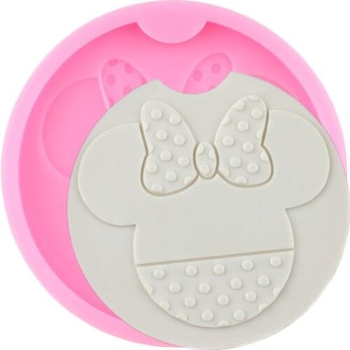 Disney Bows Mickey Coaster Silicone Molds DIY Round Geode Coaster Agate Keychain Epoxy Resin Mold Chocolate Candy Fondant Moulds