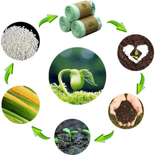 Kitchen Compostable Bags Degradable Garbage Bags Environmental Protection Biodegradable Garbage Bags 50pcs/roll