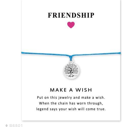 Girls Friendship Engagement Wedding Bridesmaid Silver Swallow Baby Birds Branch Make a Wish Tree of Life Bracelets for Women