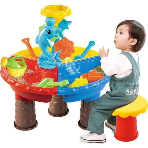 Kids Sand And Water Play Table Toys Set Baby Sandpit Dredging Tools Beach Table Play Sandbox For Children Kids Gift
