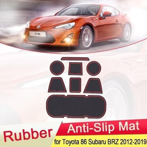 For Toyota 86 Subaru BRZ GT86 FT86 Scion FR-S 2012~2019 Rubber Anti-slip Mat Door Groove Cup pad Coaster Accessories 2013 2014