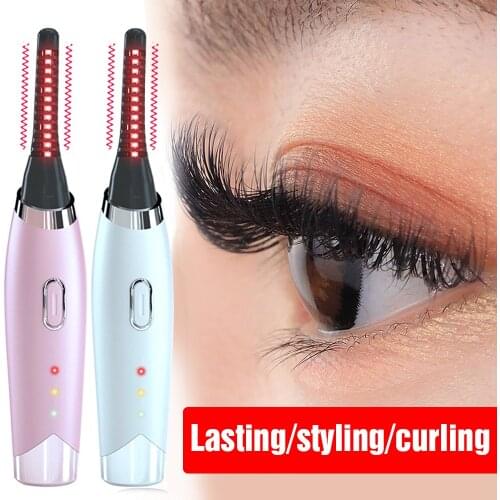 Electric Eyelash Curler Fast Heating Natural Heated Eyelash Curling Makeup Eyelash Curling Lifting Device USB Charging NEW