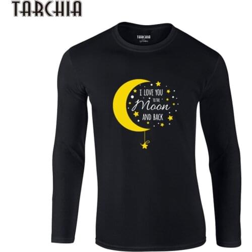 TARCHIA 2021 New Arrived Plus Size Moon Homme Fashion Pullover Male T Shirt Tshirt T-Shirt 100% Cotton Boy Men Long Sleeve