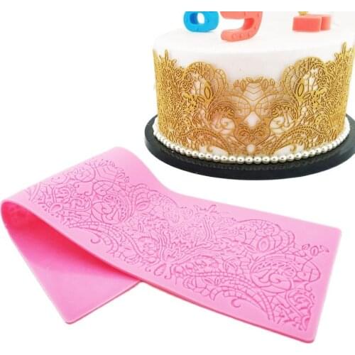 European Style Lace Mold Silicone Sugar Lace Pad Cake Brim Decoration Mold Kitchenware DIY Tool K659