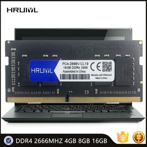 HRUIYL Laptop Memory RAM DDR4 4GB 8GB 16GB 2666MHZ 1.2V DRAM 260 Pin SODIMM High Performance RAM Memoria Module SDRAM New