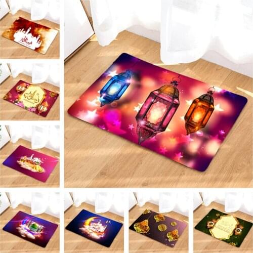 Eid Mubarak Moon Mosque Front Door Mat Entrance Doormat 40x60cm Ramadan Non Slip Floor Mat Carpet Welcome Mats