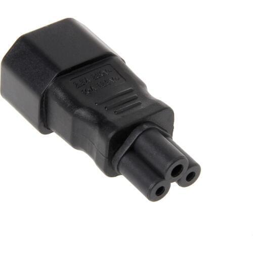 IEC 320 C14 3-Pin Male To C5 3-Pin Female Straight Power Plug Converter Adapter
