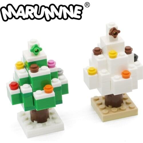MARUMINE Blocks DIY Santa Claus Xmas Tree 48PCS Building Bricks Educational Toys for Children Christmas Gift