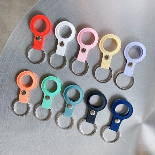 Soft Silicone Case For Apple Airtags Locator Tracker Anti-Lost Protective Sleeve Cover Anti-Scratch Shell With Keychain