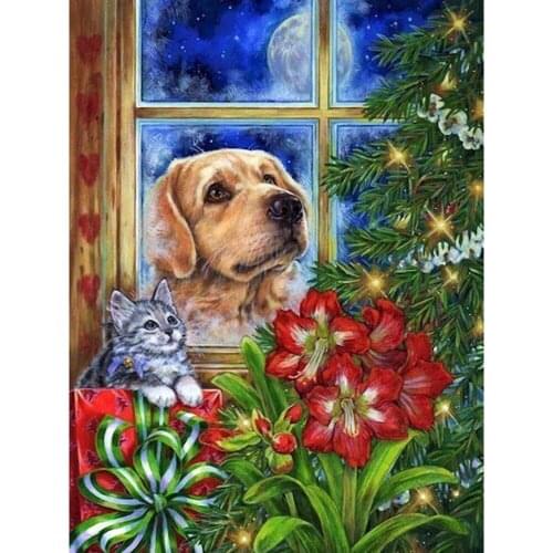 Animal Dog DIY Cross Stitch 11CT Embroidery Kits Needlework Craft Set Cotton Thread Home Decoration For Living Room New Design