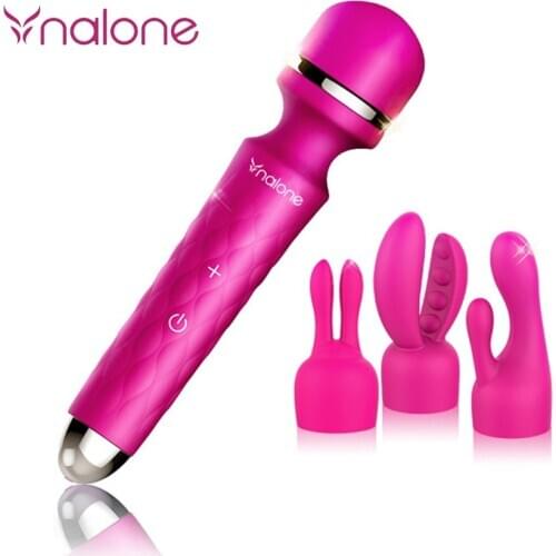 Nalone 7 Functions Powerful AV Massager Rock 100% Waterproof Rechargeable G-Spot Magic Wand Massager Vibrators Sex Products