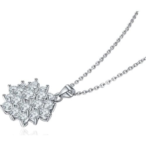 Beritafon 925 Sterling Silver Cubic Zirconia CZ Pendant Necklace for Women or Girls Wedding gift