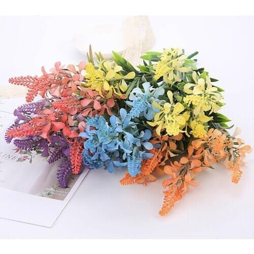 Fake Plant Plastic Flower Artificial Plants Decor Grass Plastic Plant Fake Flowers For Garden Home Decoration Simulation Grass