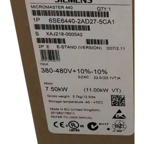 New original Micromaster 440 Frequency Converter 6SE6440-2AD27-5CA1