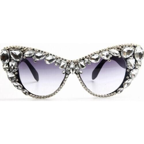 Veshion Cat Eye Diamond Luxury Sunglasses Men Women Fashion UV400 Glasses