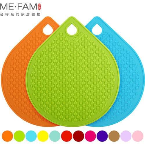 ME.FAM Water Drop Shape Silicone Mats Non-slip Heat Resistant Placemat Bowl Plate Pads Table Decoration Cafe Kitchen Restaurant