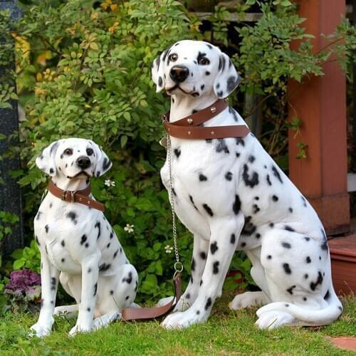 RESIN CREATIVE DALMATIAN DOG STATUE VINTAGE SIMULATION DOG HOME DECOR CRAFTS ROOM DECORATION GARDEN RESIN ANIMAL FIGURINES GIFTS