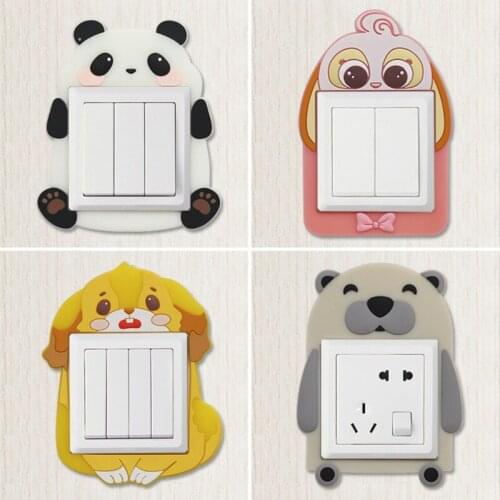 Modern cartoon luminous switch stickers wall stickers protective cover creative bedroom wall lamp socket cover decoration