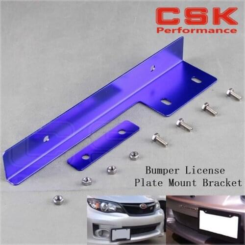 Universal Aluminum Bumper Front License Plate Mount Relocate Bracket Brush SL/ RD / PL /BL / BK /GD