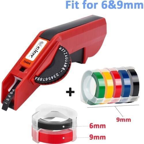 Cidy 1540A label maker manual add 5 tape for 6 & 9mm 3d engraving replacement for dymo 12965 1610 motex e5500 e101 label printer