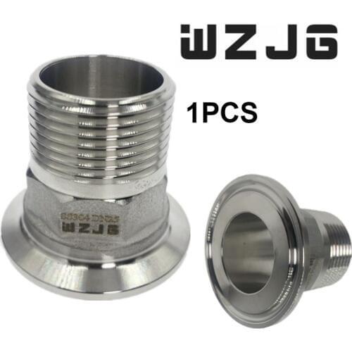 WZJG 1/2" DN15-2"DN50 Stainless Steel SS304 Sanitary Male Threaded Ferrule OD 50.5mm fit 1.5" Tri Clamp