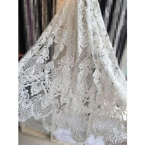 High quality African lace fabric with beads french tulle lace fabric SYJ-664 latest arrival hot sale 5 yards for dress