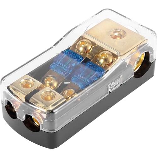 X Autohaux Car 2 Way Fuse Holder Auto Fuse Distribution Block 60 Amp Fusible Support