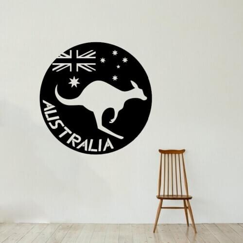 YOYOYU Australia Flag Wall Stickers Kangaroo Animal Wall Decal Vinyl Kids Rooms Home Decoration Interior Removable Art DIY SY498