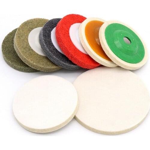 URANN 1PCS 100mm wool felt polishing wheel Angle Grinder buffing Felt Polishing Disc for Rotary Tool Abrasive Grinding Pads