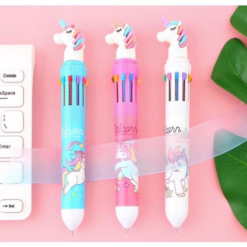 1Pc Dream Unicorn 10 Colors Chunky Ballpoint Pen School Office Supply Gift Stationery Drawing Toy Pen for Children