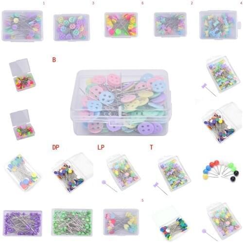 50/80/100pcs Patchwork Needle Craft Flower Button Head Pins Embroidery Pins For DIY Quilting Tool Sewing Accessories