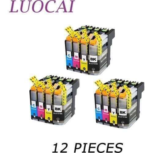 12 pieces LC131 LuoCai Compatible ink cartridges For Brother DCP-J152W J172W J552DW J752DW MFC-J245 J470DW J475DW printers