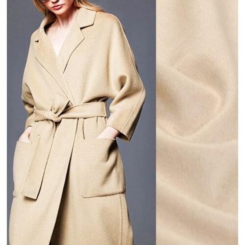 150CM Wide 900G/M Weight Double Faced Thick Light Coffee Color Vicugna Wool Modal Fabric for Winter Jacket Overcoat Dress J121