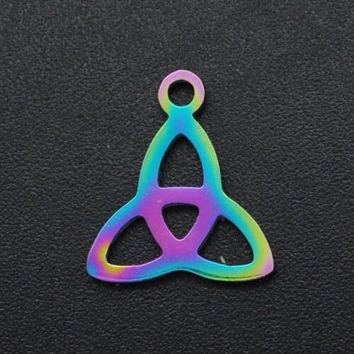 5pcs/lot 100% Stainless Steel Rainbow Infinity Knot DIY Charm Pendant Wholesale Bracelet Making Custom Service