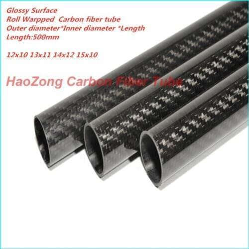 500mm long 3K Carbon Fiber Tube 12mm 13mm 14mm 15mmCarbon fiber Wing tube /Tail tube / Tail boom/Pipe/Shaft 3K Glossy Finish