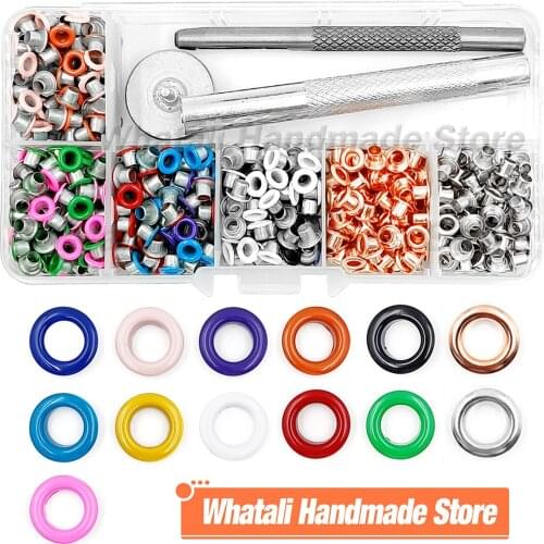 540pcs Metal Eyelets Grommets With Installer Punch Tool Set Kits For Leathercrafts Clothing Shoes Caps Belt With Storage Box