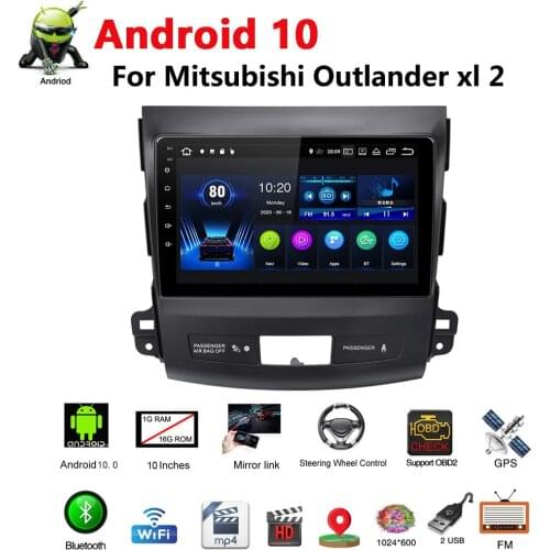 2 din Android 10.0 Car Radio Multimedia Player Navigation GPS BT For Mitsubishi Outlander 2005 2006-2010 2011 2012 2Din No DvD